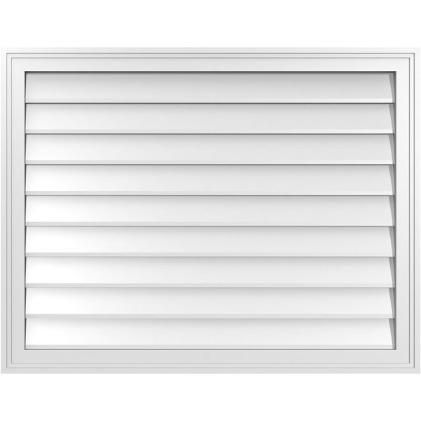 Ekena Millwork Vertical Surface Mount PVC Gable Vnt: Non-Functional, w/2"W x 1-1/2"H, Brickmould Frame, 36"W x 28"H - GVPVE36X2802SN