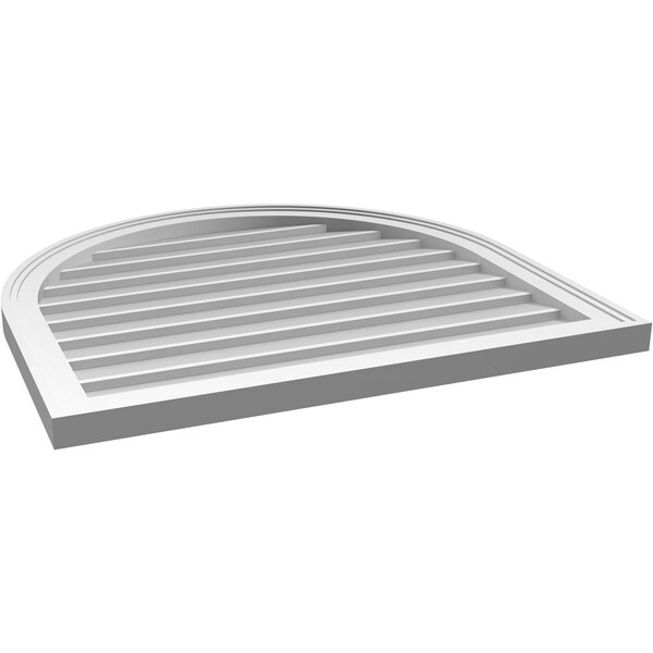 Ekena Millwork Round Top Surface Mount PVC Gable Vent w/ 2"W x 1-1/2"P Brickmould Frame, 30"W x 28"H - GVPRT30X2802SN