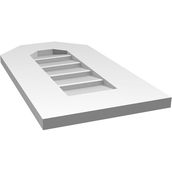 Ekena Millwork Octagonal Top Surface Mount PVC Gable Vent w/ 3-1/2"W x 1"P Standard Frame, 12"W x 22"H - GVPOT12X2201SN