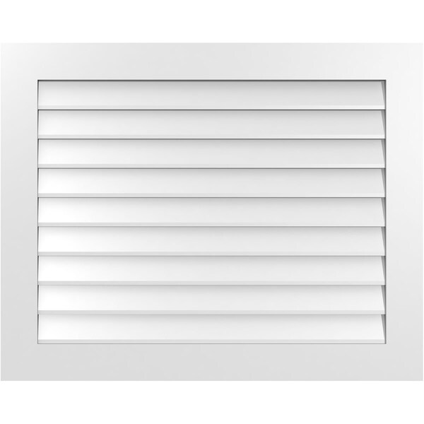 Ekena Millwork Vertical Surface Mount PVC Gable Vent: Non-Functional, w/3-1/2"W x 1"H, Standard Frame, 40"W x 32"H - GVPVE40X3201SN