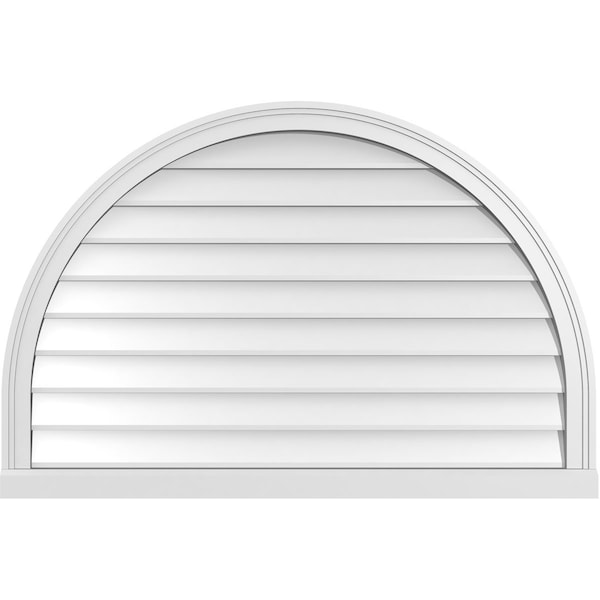 Ekena Millwork Round Top Surface Mount PVC Gable Vent w/ 2"W x 2"P Brickmould Sill Frame, 42"W x 28"H - GVPRT42X2803SN