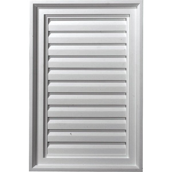 Ekena Millwork Vertical Urethane Gable Vent Louver, Non-Functional, 16"W x 15"H - GVVE16X15D