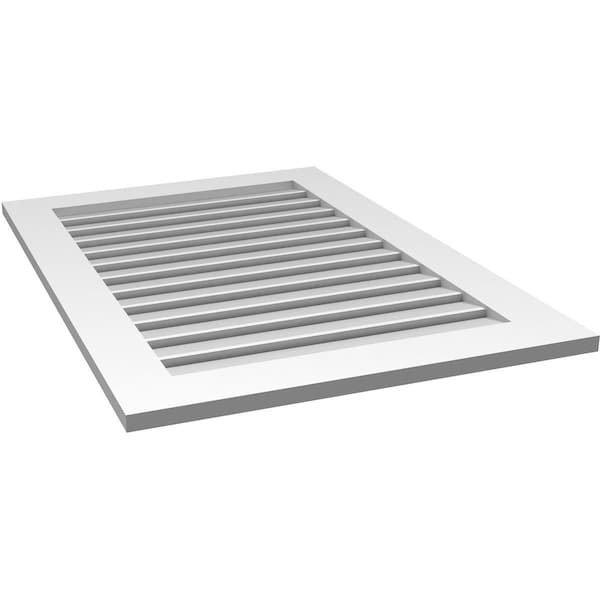 Ekena Millwork Vertical Surface Mount PVC Gable Vent: Functional, w/ 3-1/2"W x 1"P Standard Frame, 28"W x 40"H - GVPVE28X4001SF