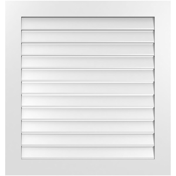 Ekena Millwork Vertical Surface Mount PVC Gable Vent: Functional, w/ 3-1/2"W x 1"P Standard Frame, 36"W x 38"H - GVPVE36X3801SF