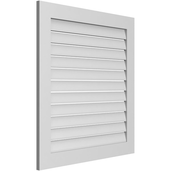 Ekena Millwork Vertical Surface Mount PVC Gable Vent: Functional, w/ 3-1/2"W x 1"P Standard Frame, 36"W x 38"H - GVPVE36X3801SF