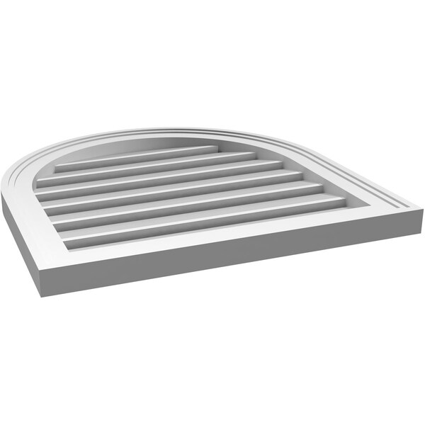 Ekena Millwork Round Top Surface Mount PVC Gable Vent: Functional, w/ 2"W x 1-1/2"P Brickmould Frame, 22"W x 22"H - GVPRT22X2202SF