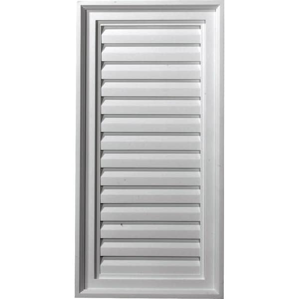 Ekena Millwork Vertical Urethane Gable Vent Louver, Non-Functional, 15"W x 16"H - GVVE15X16D