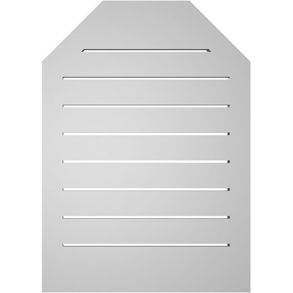 Ekena Millwork Octagonal Top Surface Mount PVC Gable Vent w/ 2"W x 1-1/2"P Brickmould Frame, 20"W x 28"H - GVPOT20X2802SF