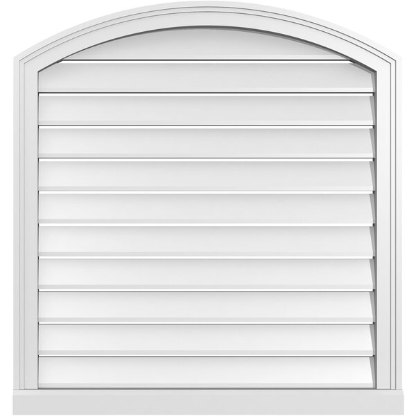 Ekena Millwork Arch Top Surface Mount PVC Gable Vent w/ 2"W x 2"P Brickmould Sill Frame, 32"W x 32"H - GVPAR32X3203SN