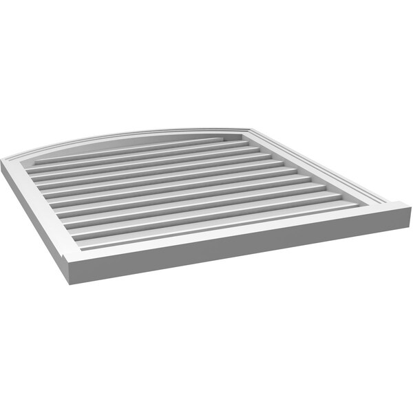 Ekena Millwork Arch Top Surface Mount PVC Gable Vent w/ 2"W x 2"P Brickmould Sill Frame, 32"W x 32"H - GVPAR32X3203SN