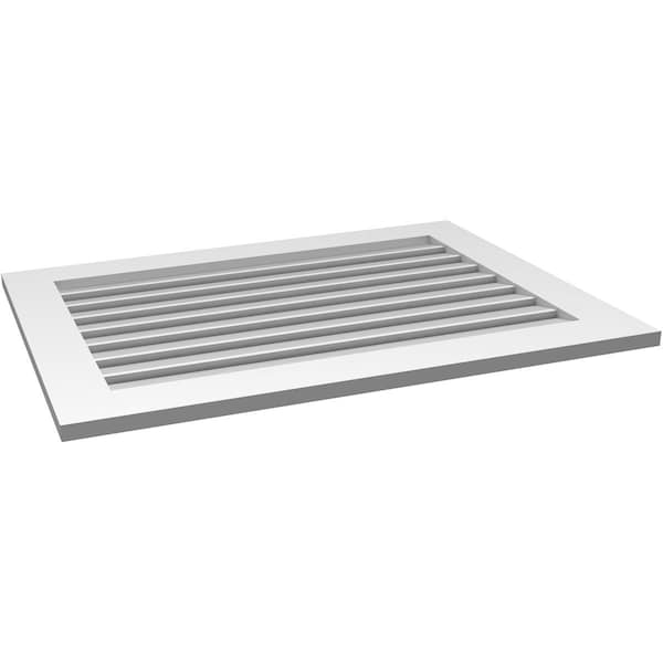 Ekena Millwork Vertical Surface Mount PVC Gable Vent: Functional, w/ 3-1/2"W x 1"P Standard Frame, 38"W x 28"H - GVPVE38X2801SF