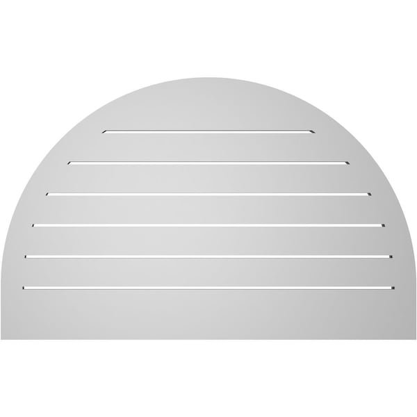 Ekena Millwork Round Top Surface Mount PVC Gable Vent: Functional, w/ 2"W x 1-1/2"P Brickmould Frame, 38"W x 24"H - GVPRT38X2402SF