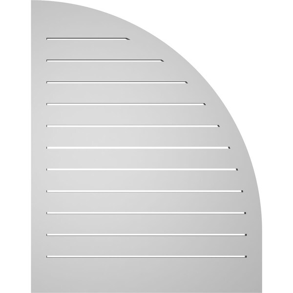 Ekena Millwork Quarter Round Top Left Surface Mount PVC Gable Vent w/ 2"W x 1-1/2"P Brickmould Frame, 30"W x 38"H - GVPQL30X3802SF