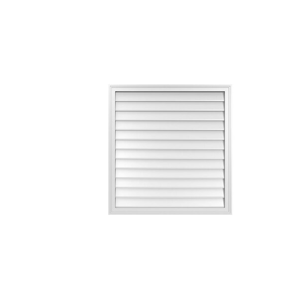 Ekena Millwork Vertical Surface Mount PVC Gable Vnt: Non-Functional, w/2"W x 1-1/2"H, Brickmould Frame, 36"W x 38"H - GVPVE36X3802SN