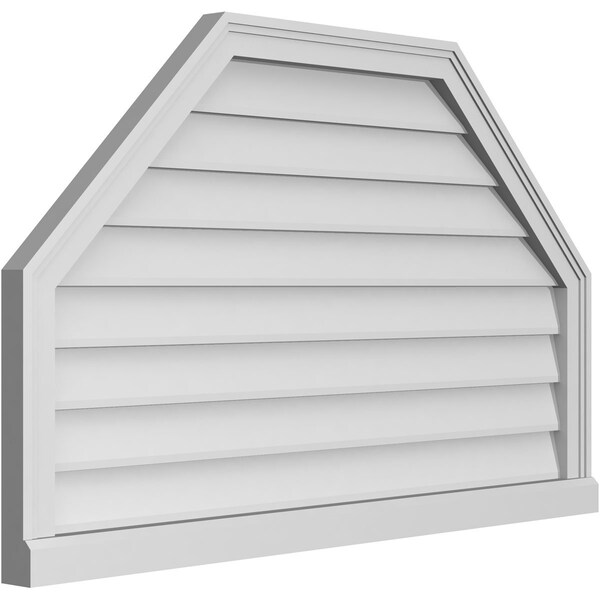 Ekena Millwork Octagonal Top Surface Mount PVC Gable Vent w/ 2"W x 2"P Brickmould Sill Frame, 42"W x 26"H - GVPOT42X2603SN