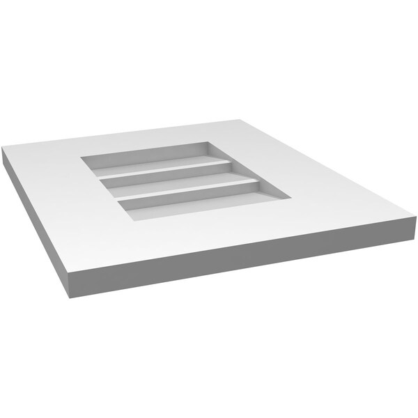Ekena Millwork Vertical Surface Mount PVC Gable Vent: Non-Functional, w/ 3-1/2"W x 1"P Standard Frame, 14"W x 16"H - GVPVE14X1601SN