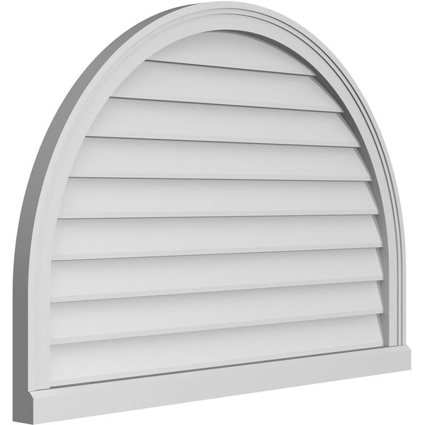 Ekena Millwork Round Top Surface Mount PVC Gable Vent w/ 2"W x 2"P Brickmould Sill Frame, 40"W x 28"H - GVPRT40X2803SN