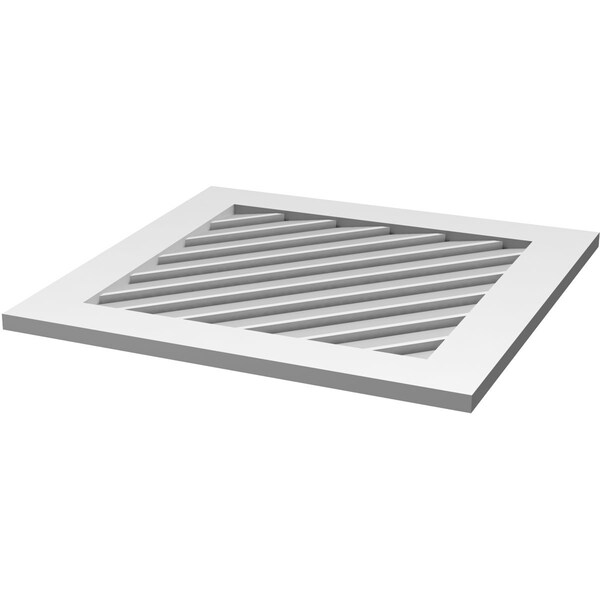 Ekena Millwork Diamond Surface Mount PVC Gable Vent: Non-Functional, w/ 3-1/2"W x 1"P Standard Frame, 38"W x 38"H - GVPDI38X3801SN
