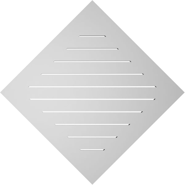 Ekena Millwork Diamond Surface Mount PVC Gable Vent: Non-Functional, w/ 3-1/2"W x 1"P Standard Frame, 38"W x 38"H - GVPDI38X3801SN
