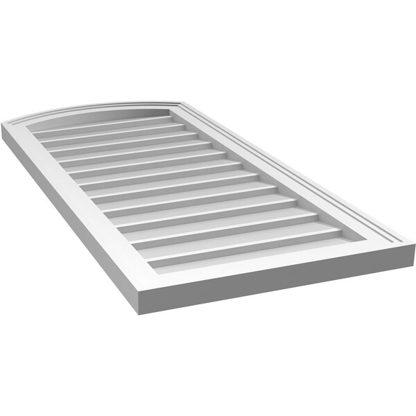 Ekena Millwork Arch Top Surface Mount PVC Gable Vent: Functional, w/ 2"W x 1-1/2"P Brickmould Frame, 18"W x 38"H - GVPAR18X3802SF