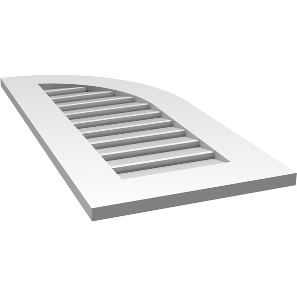 Ekena Millwork Quarter Round Top Right Surface Mount PVC Gable Vent w/ 3-1/2"W x 1"P Standard Frame, 16"W x 34"H - GVPQR16X3401SF