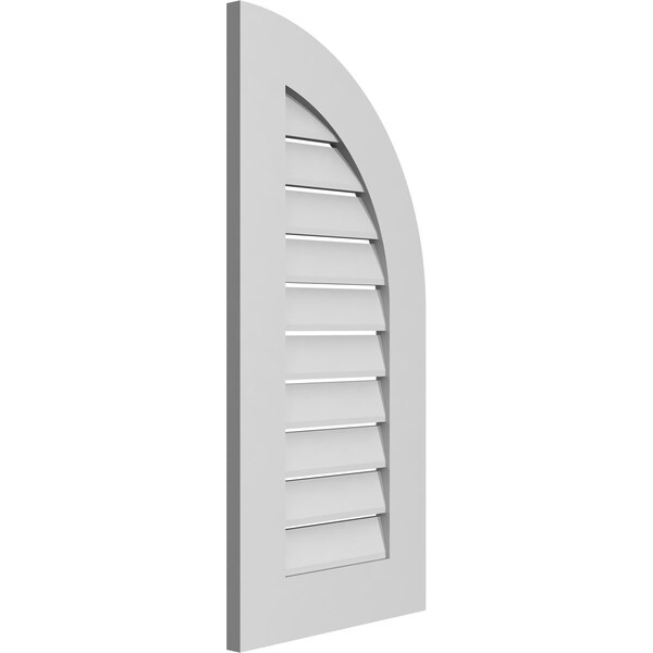 Ekena Millwork Quarter Round Top Right Surface Mount PVC Gable Vent w/ 3-1/2"W x 1"P Standard Frame, 16"W x 34"H - GVPQR16X3401SF
