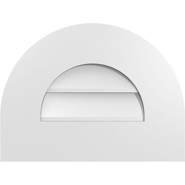 Ekena Millwork Round Top Surface Mount PVC Gable Vent: Non-Functional, w/ 3-1/2"W x 1"P Standard Frame, 16"W x 12"H - GVPRT16X1201SN