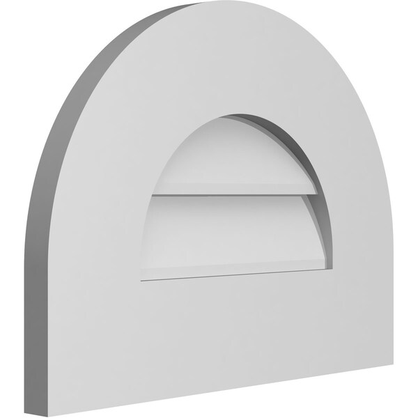 Ekena Millwork Round Top Surface Mount PVC Gable Vent: Non-Functional, w/ 3-1/2"W x 1"P Standard Frame, 16"W x 12"H - GVPRT16X1201SN