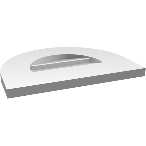Ekena Millwork Round Top Surface Mount PVC Gable Vent: Non-Functional, w/ 3-1/2"W x 1"P Standard Frame, 16"W x 12"H - GVPRT16X1201SN