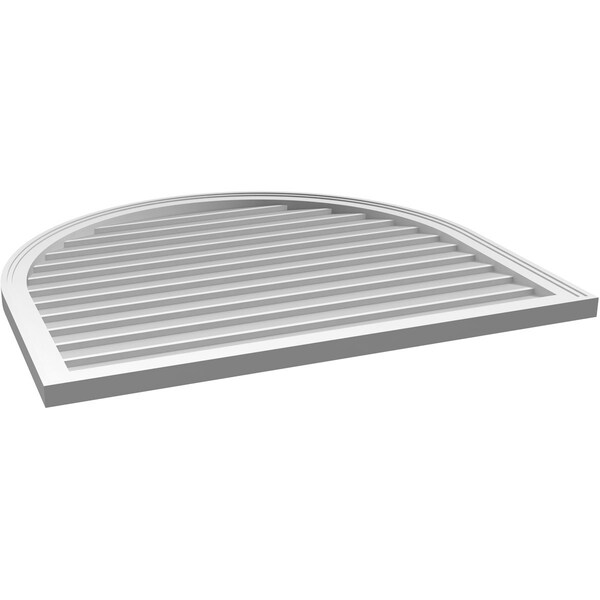 Ekena Millwork Round Top Surface Mount PVC Gable Vent w/ 2"W x 1-1/2"P Brickmould Frame, 40"W x 36"H - GVPRT40X3602SN