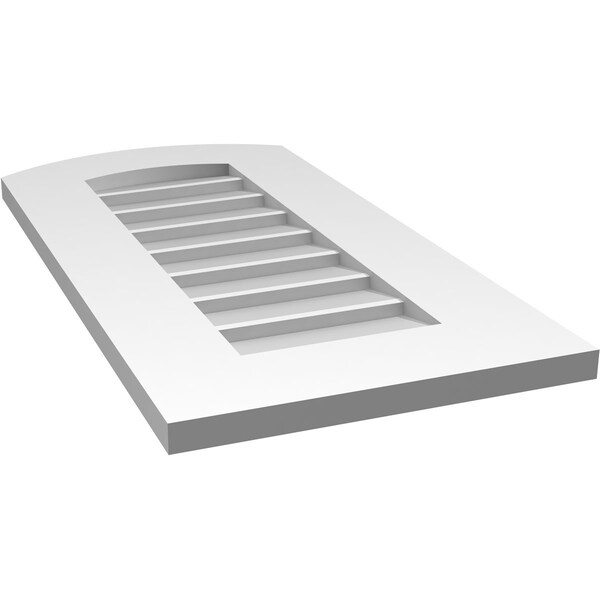 Ekena Millwork Arch Top Surface Mount PVC Gable Vent: Functional, w/ 3-1/2"W x 1"P Standard Frame, 14"W x 28"H - GVPAR14X2801SF