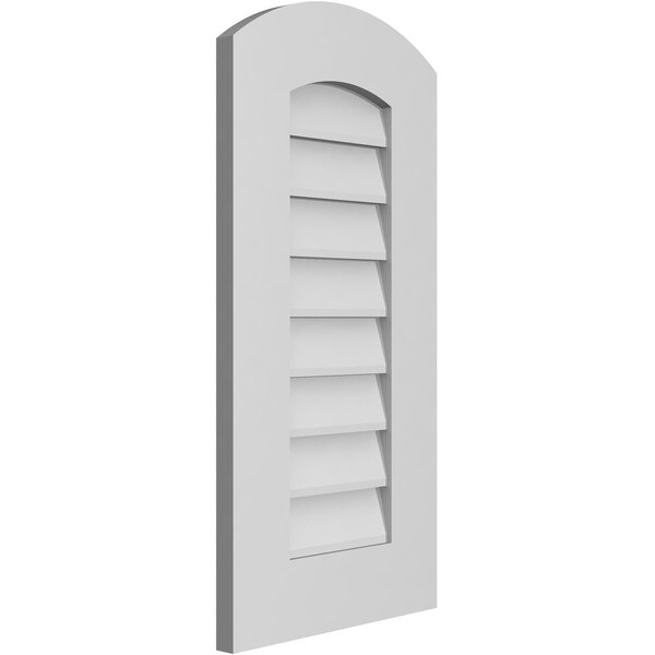 Ekena Millwork Arch Top Surface Mount PVC Gable Vent: Functional, w/ 3-1/2"W x 1"P Standard Frame, 14"W x 28"H - GVPAR14X2801SF