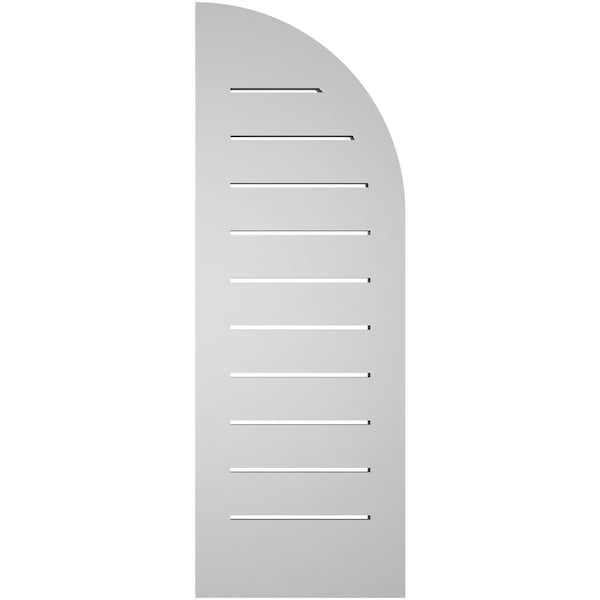 Ekena Millwork Quarter Round Top Left Surface Mount PVC Gable Vent w/ 2"W x 1-1/2"P Brickmould Frame, 12"W x 34"H - GVPQL12X3402SF