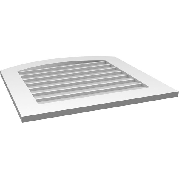 Ekena Millwork Arch Top Surface Mount PVC Gable Vent: Functional, w/ 3-1/2"W x 1"P Standard Frame, 28"W x 28"H - GVPAR28X2801SF