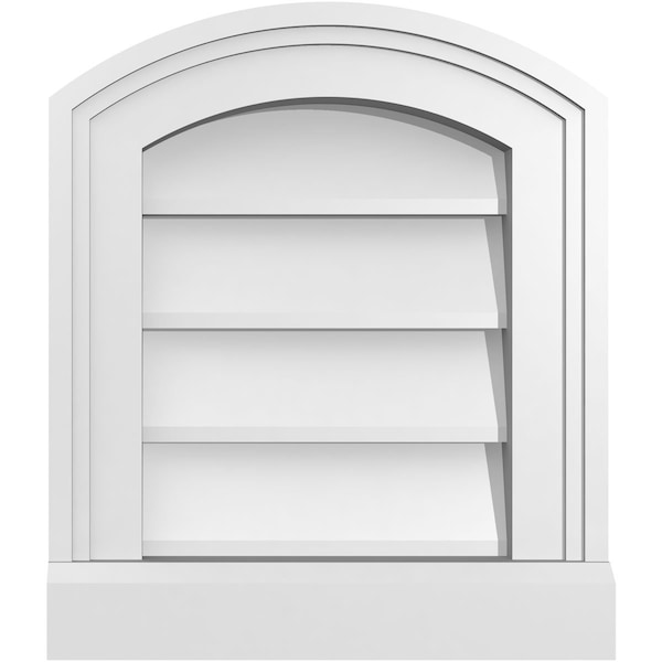 Ekena Millwork Arch Top Surface Mount PVC Gable Vent: Functional, w/ 2"W x 2"P Brickmould Sill Frame, 12"W x 14"H - GVPAR12X1403SF