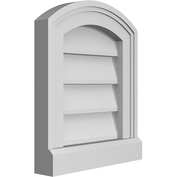Ekena Millwork Arch Top Surface Mount PVC Gable Vent: Functional, w/ 2"W x 2"P Brickmould Sill Frame, 12"W x 14"H - GVPAR12X1403SF