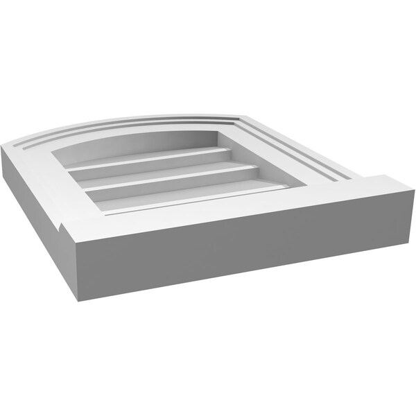 Ekena Millwork Arch Top Surface Mount PVC Gable Vent: Functional, w/ 2"W x 2"P Brickmould Sill Frame, 12"W x 14"H - GVPAR12X1403SF
