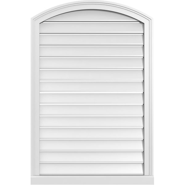 Ekena Millwork Arch Top Surface Mount PVC Gable Vent w/ 2"W x 2"P Brickmould Sill Frame, 28"W x 40"H - GVPAR28X4003SN