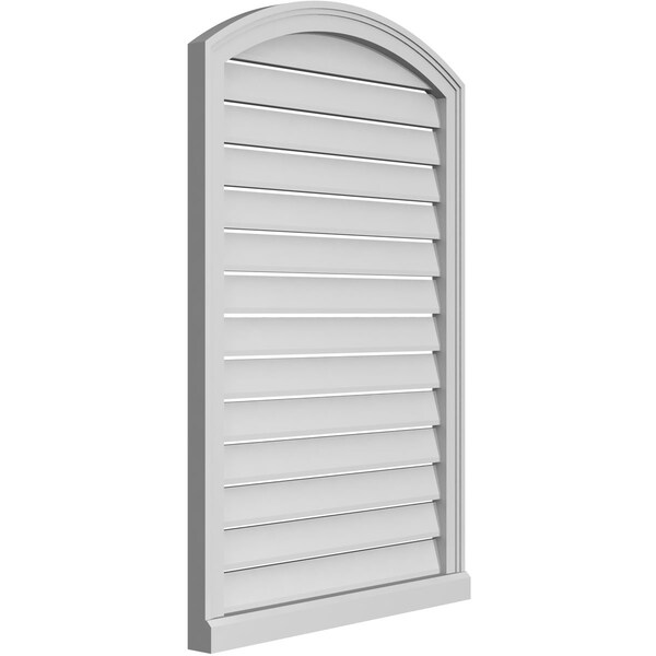 Ekena Millwork Arch Top Surface Mount PVC Gable Vent w/ 2"W x 2"P Brickmould Sill Frame, 28"W x 40"H - GVPAR28X4003SN