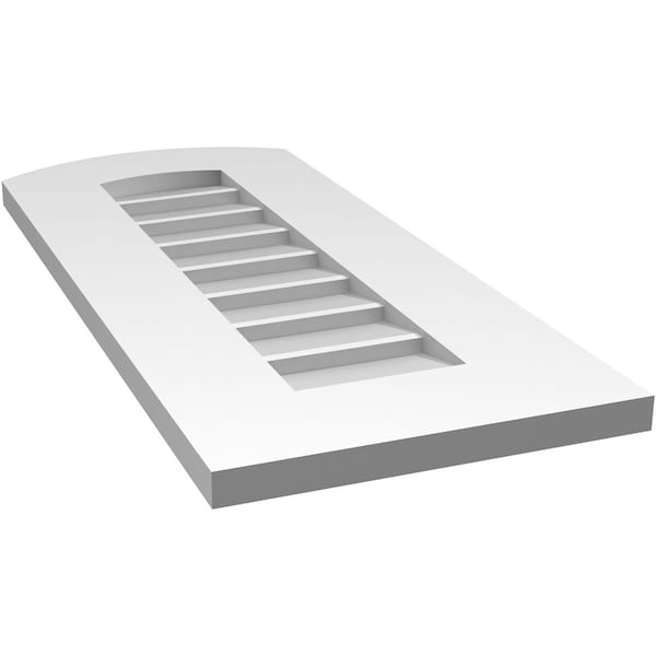 Ekena Millwork Arch Top Surface Mount PVC Gable Vent: Functional, w/ 3-1/2"W x 1"P Standard Frame, 12"W x 28"H - GVPAR12X2801SF