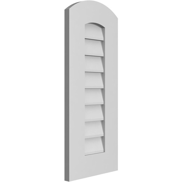 Ekena Millwork Arch Top Surface Mount PVC Gable Vent: Functional, w/ 3-1/2"W x 1"P Standard Frame, 12"W x 28"H - GVPAR12X2801SF