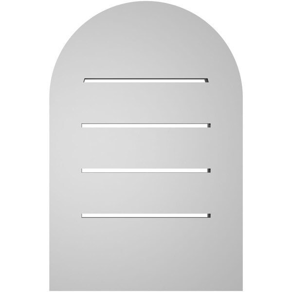 Ekena Millwork Round Top Surface Mount PVC Gable Vent: Functional, w/ 2"W x 2"P Brickmould Sill Frame, 12"W x 18"H - GVPRT12X1803SF