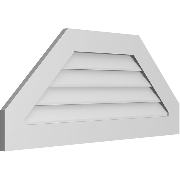 Ekena Millwork Octagonal Top Surface Mount PVC Gable Vent w/ 3-1/2"W x 1"P Standard Frame, 42"W x 18"H - GVPOT42X1801SN
