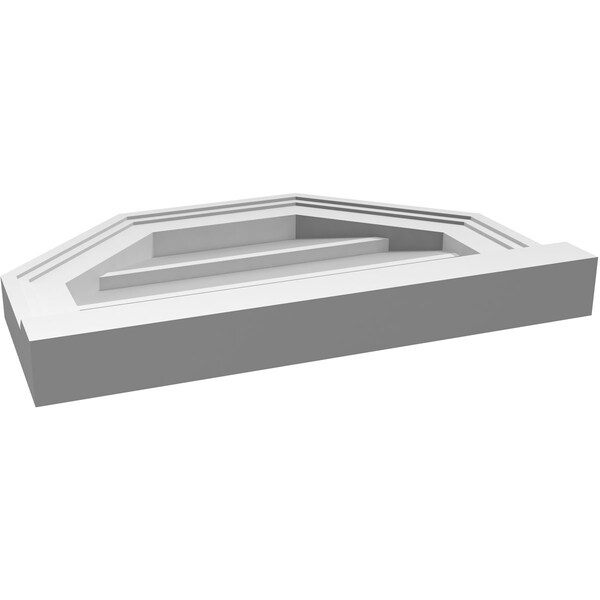Ekena Millwork Octagonal Top Surface Mount PVC Gable Vent w/ 2"W x 2"P Brickmould Sill Frame, 18"W x 12"H - GVPOT18X1203SN
