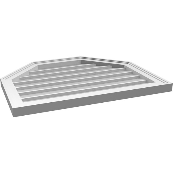 Ekena Millwork Octagonal Top Surface Mount PVC Gable Vent w/ 2"W x 1-1/2"P Brickmould Frame, 28"W x 22"H - GVPOT28X2202SN