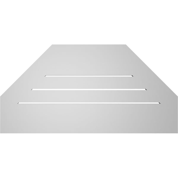 Ekena Millwork Octagonal Top Surface Mount PVC Gable Vent: Functional, w/ 3-1/2"W x 1"P Standard Frame, 36"W x 18"H - GVPOT36X1801SF