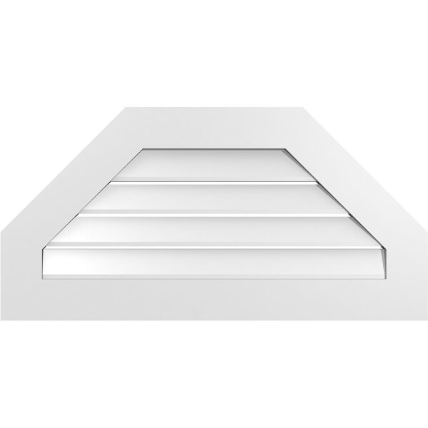 Ekena Millwork Octagonal Top Surface Mount PVC Gable Vent: Functional, w/ 3-1/2"W x 1"P Standard Frame, 36"W x 18"H - GVPOT36X1801SF