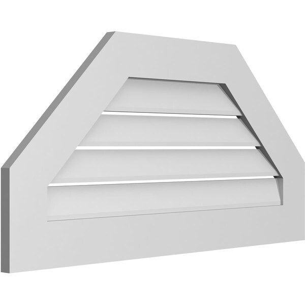 Ekena Millwork Octagonal Top Surface Mount PVC Gable Vent: Functional, w/ 3-1/2"W x 1"P Standard Frame, 36"W x 18"H - GVPOT36X1801SF