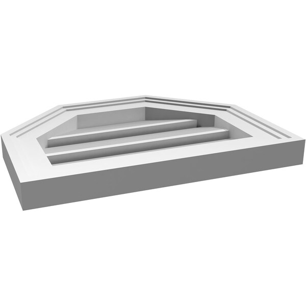Ekena Millwork Octagonal Top Surface Mount PVC Gable Vent w/ 2"W x 1-1/2"P Brickmould Frame, 16"W x 12"H - GVPOT16X1202SF