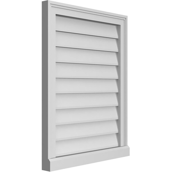 Ekena Millwork Vertical Surface Mount PVC Gable Vent w/ 2"W x 2"H , Brickmould Sill Frame, 22"W x 28"H - GVPVE22X2803SN